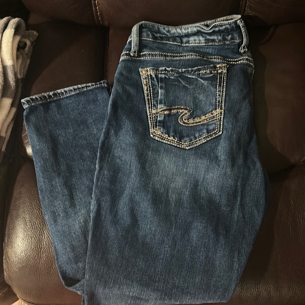 Silver boyfriend cropped jeans